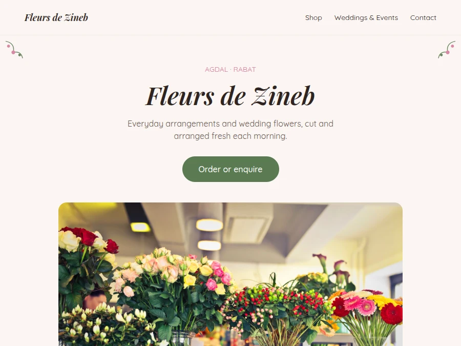 Fleurs de Zineb homepage thumbnail
